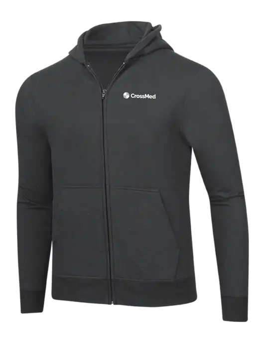 CrossMed Charcoal 8.5 oz Ring Spun Zip Hooded Sweatshirt w/CrossMed Logo