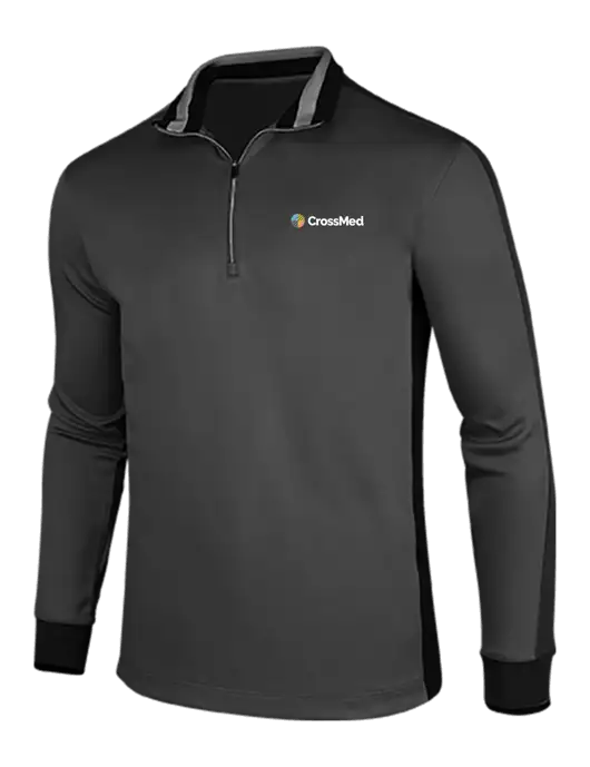 CrossMed NIKE Anthracite Heather/Black Dry-Fit 1/2 Zip Cover-Up w/CrossMed Logo