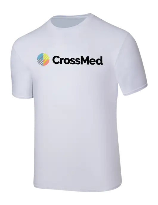 CrossMed Ring Spun White 4.5 oz T-Shirt w/CrossMed Logo