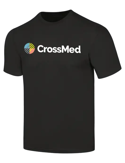 CrossMed Simply Soft Black 4.5oz  Poly/Combed Ring Spun Cotton T-Shirt w/CrossMed Logo