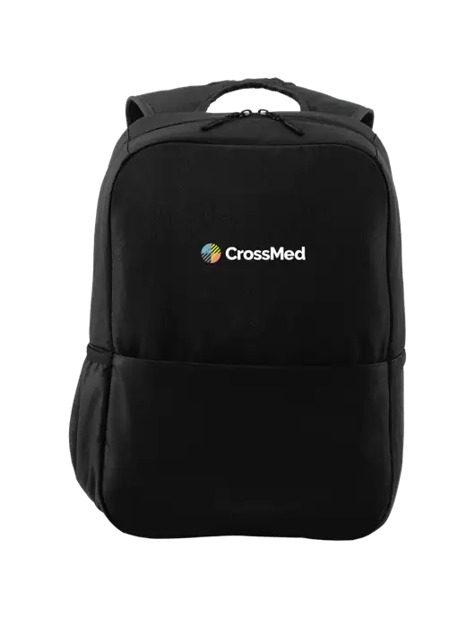 CrossMed Access Square Laptop Black Backpack w/CrossMed Logo