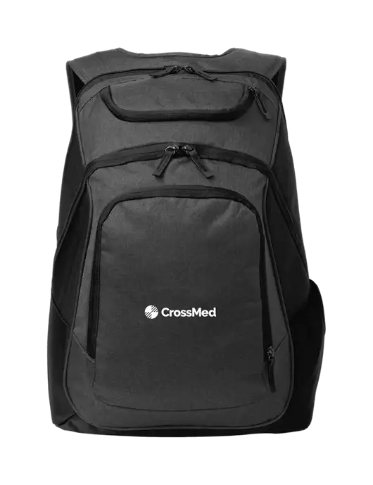 CrossMed Executive Graphite Heather/Black Laptop Backpack w/CrossMed Logo
