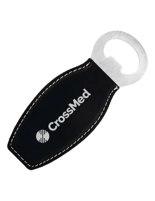 CrossMed Black Leatherette Bottle Opener with Magnet w/CrossMed Logo