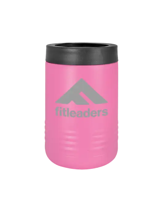 FitLeaders Polar Camel 12 oz Powder Coated Pink Vacuum Insulated Beverage Holder w/FitLeaders logo