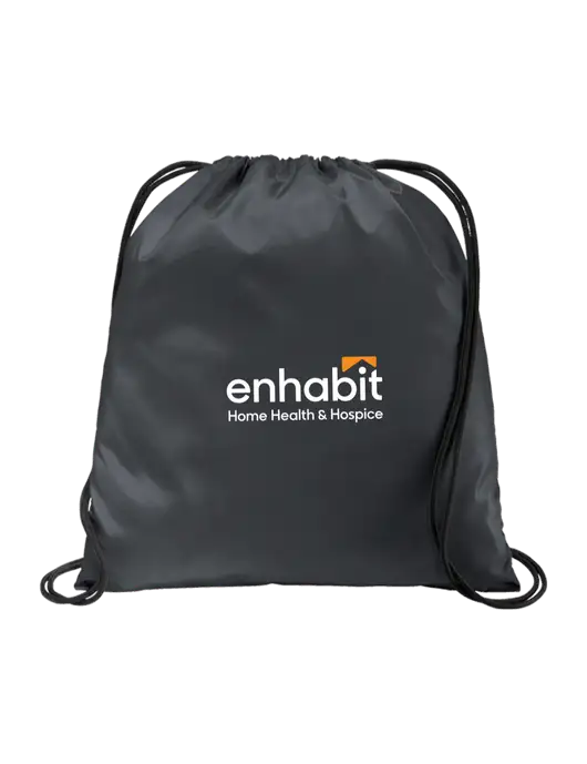Enhabit Drawstring  Graphite Grey Cinch Pack w/Enhabit Logo