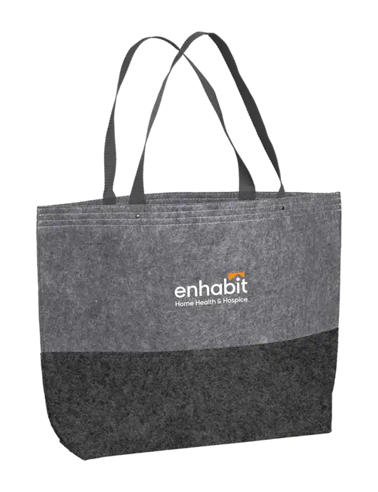 Enhabit Large Felt Charcoal/Felt Grey Tote w/Enhabit Logo