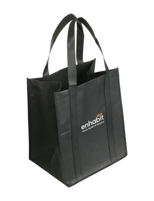 Enhabit Eco Reusable Jumbo Black Shopping Bag w/Enhabit Logo