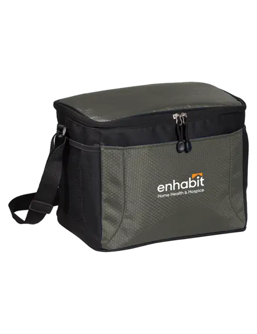 Enhabit 12 Can Grey/Black Cube Cooler w/Enhabit Logo