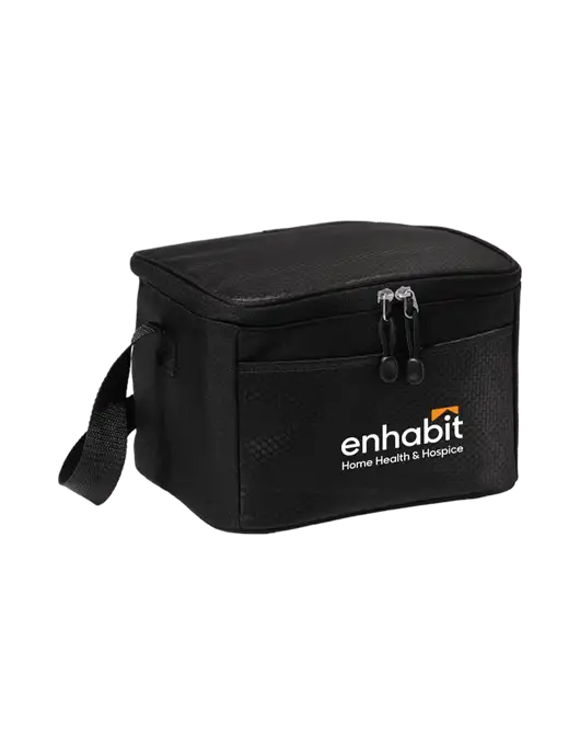 Enhabit 6 Can Black/Black Cube Cooler w/Enhabit Logo