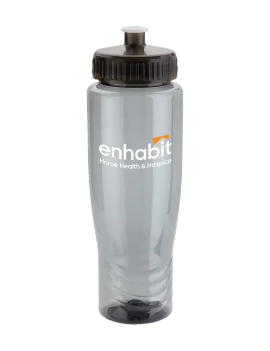 Enhabit Roam Smoke 28 oz Eco-Polyclear™ Bottle with Push Pull Lid w/Enhabit Logo