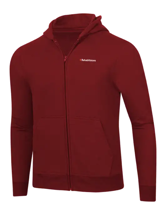 RehabVisions Cardinal 8.5 oz Ring Spun Zip Hooded Sweatshirt w/RehabVisions Logo