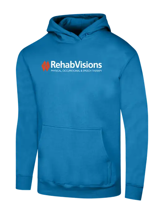 RehabVisions Sapphire 7.8 oz Ring Spun Hooded Sweatshirt w/RehabVisions Logo