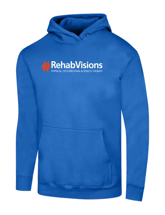 RehabVisions True Royal 7.8 oz Ring Spun Hooded Sweatshirt w/RehabVisions Logo