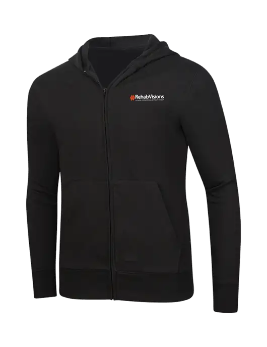 RehabVisions Full-Zip Black Hooded Sweatshirt w/RehabVisions Logo