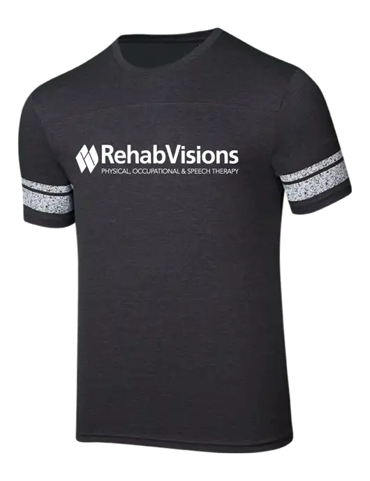 RehabVisions Game Heathered Charcoal/White 4.5 oz T-Shirt w/RehabVisions Logo
