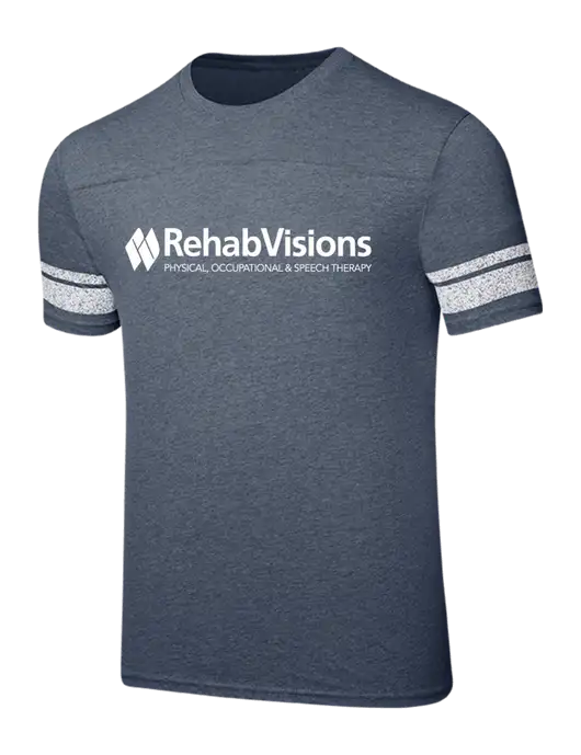RehabVisions Game Heathered True Navy/White 4.5 oz T-Shirt w/RehabVisions Logo