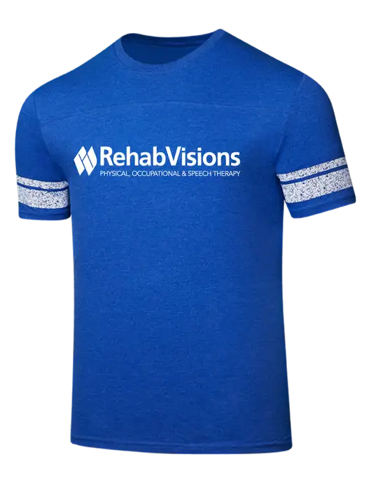 RehabVisions Game Heather True Royal/White 4.5 oz T-Shirt w/RehabVisions Logo