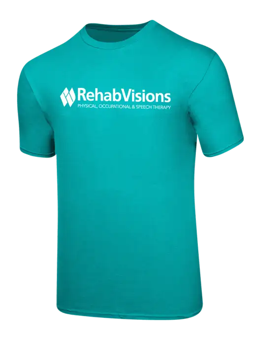 RehabVisions Ring Spun Light Teal 4.5 oz T-Shirt w/RehabVisions Logo