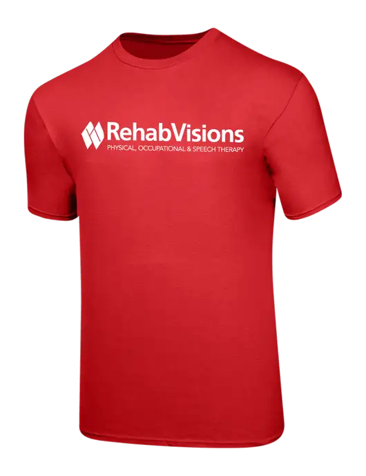 RehabVisions Ring Spun Red 4.5 oz T-Shirt w/RehabVisions Logo