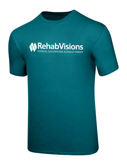 RehabVisions Ring Spun Dark Teal 4.5 oz T-Shirt w/RehabVisions Logo