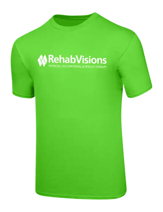 RehabVisions Ring Spun Neon Green 4.5 oz T-Shirt w/RehabVisions Logo