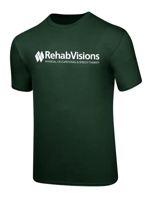 RehabVisions Ring Spun Forest Green 4.5 oz T-Shirt w/RehabVisions Logo