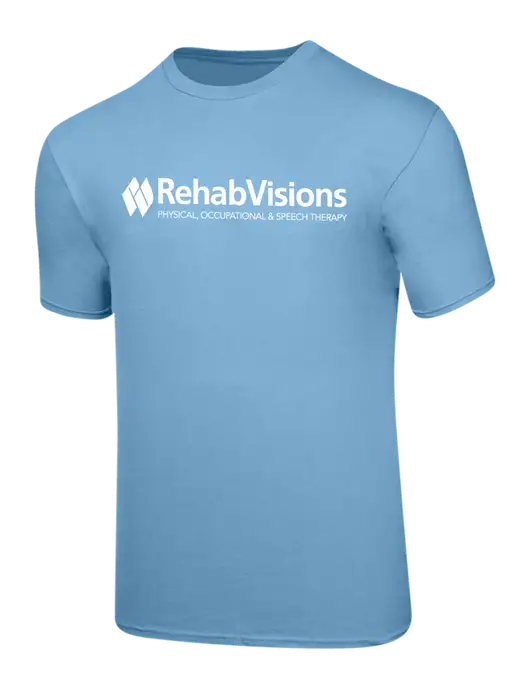 RehabVisions Ring Spun Light Blue 4.5 oz T-Shirt w/RehabVisions Logo