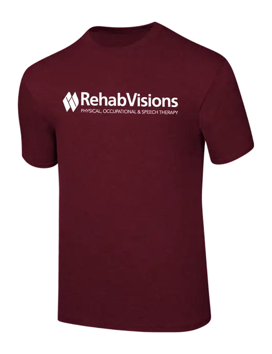 RehabVisions Ring Spun Maroon 4.5 oz T-Shirt w/RehabVisions Logo