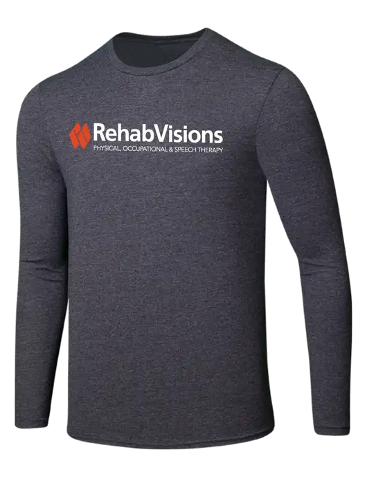 RehabVisions Seriously Soft Heathered Charcoal Long Sleeve T-Shirt w/RehabVisions Logo