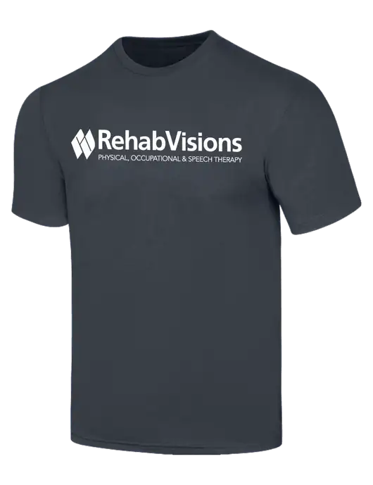 RehabVisions Simply Soft Navy 4.5oz  Poly/Combed Ring Spun Cotton T-Shirt w/RehabVisions Logo
