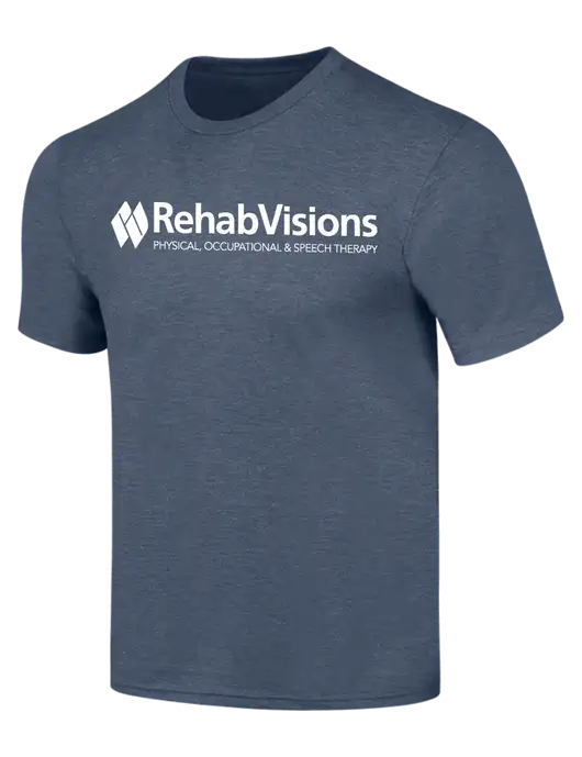 RehabVisions Simply Soft Navy Frost 4.5oz  Poly/Combed Ring Spun Cotton T-Shirt w/RehabVisions Logo