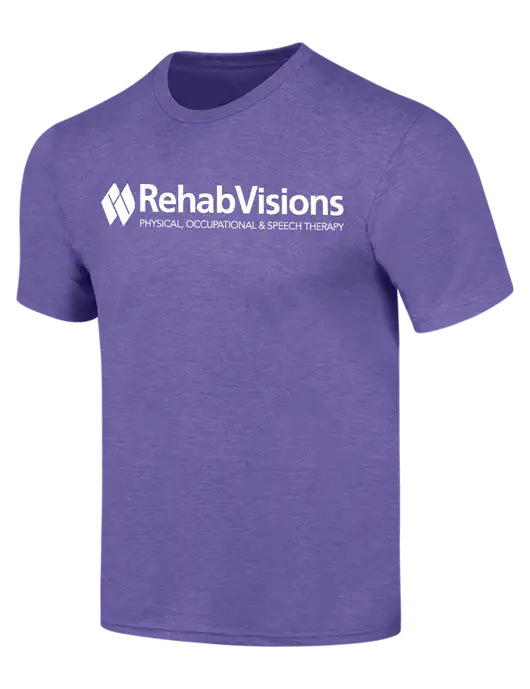 RehabVisions Simply Soft Purple Frost 4.5oz  Poly/Combed Ring Spun Cotton T-Shirt w/RehabVisions Logo