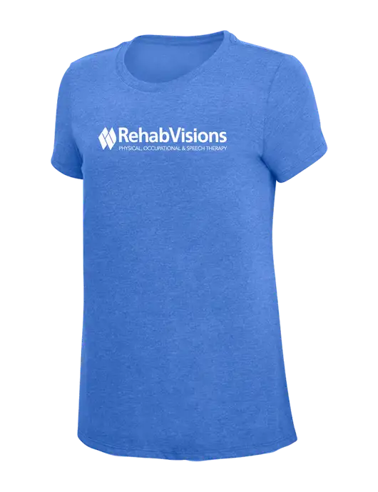 RehabVisions Womens Simply Soft Royal Frost 4.5oz  Poly/Combed Ring Spun Cotton T-Shirt w/RehabVisions Logo