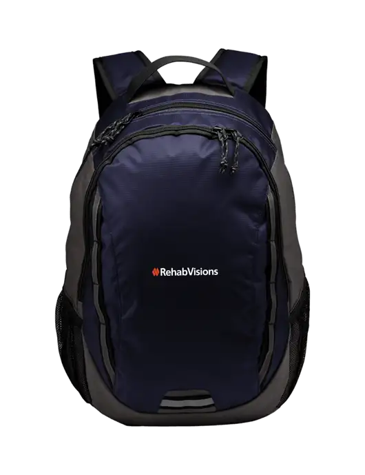RehabVisions Ridge Deep Navy/Dark Charcoal Laptop Backpack w/RehabVisions Logo