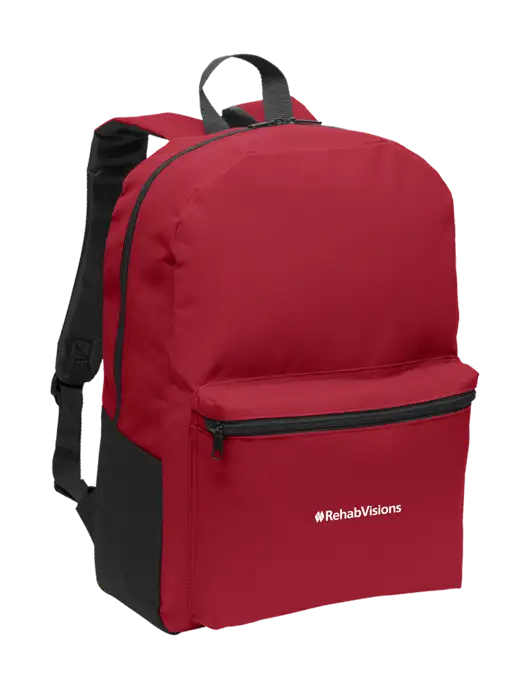 RehabVisions Casual Red Lightweight Laptop Backpack w/RehabVisions Logo