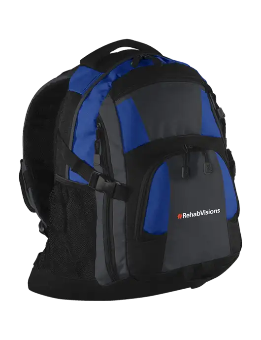 RehabVisions Urban Royal/Grey/Black Laptop Backpack w/RehabVisions Logo