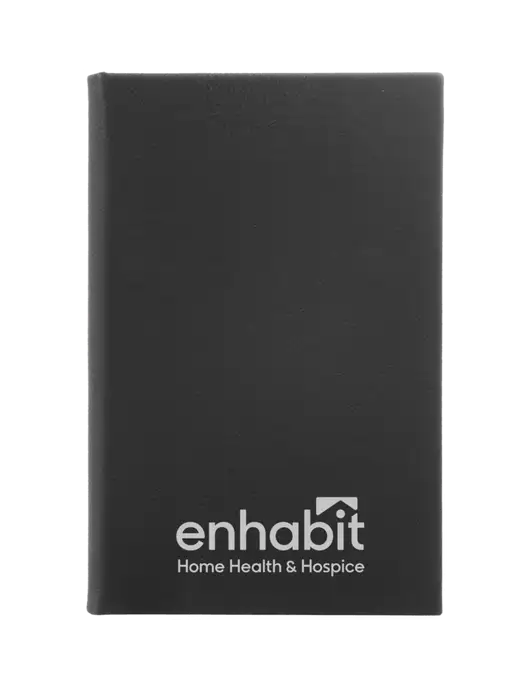 Enhabit Black Leatherette 5.25 x 8.25 Journal w/Enhabit Logo