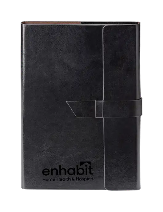 Enhabit Fabrizio Black Refillable 6.875 x 9.56 Portfolio w/Enhabit Logo