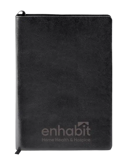 Enhabit Fabrizio Black Soft Cover 5.75 x 8.125 Journal w/Enhabit Logo