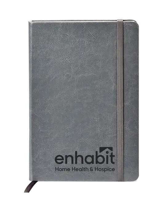 Enhabit Fabrizio Grey Hard Cover 5.75 x 8.3 Journal w/Enhabit Logo