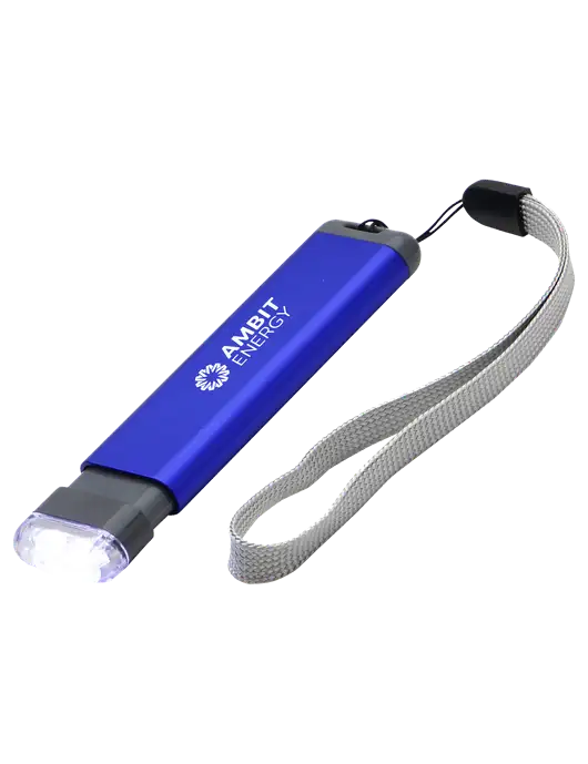 Ambit Slide 'N Shine Blue LED Pocket Flashlight w/Ambit Logo 