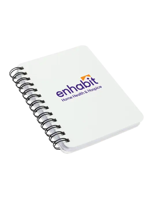Enhabit Sturdy White Hardcover Notebook, 5.25 x 7 w/Enhabit Logo