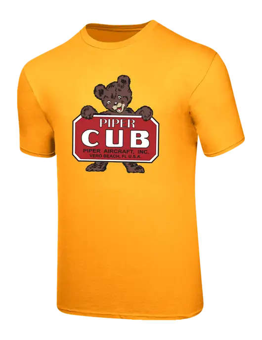 Piper Ring Spun Yellow Gold 4.5 oz T-Shirt
 w/Piper Cub Logo
