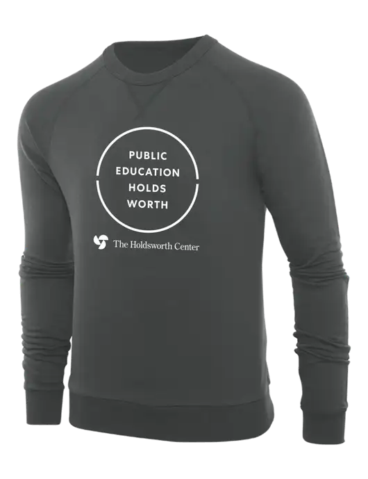 The Holdsworth Center Allmade Charcoal Grey Organic French Terry Crewneck Sweatshirt w/Public Education Logo