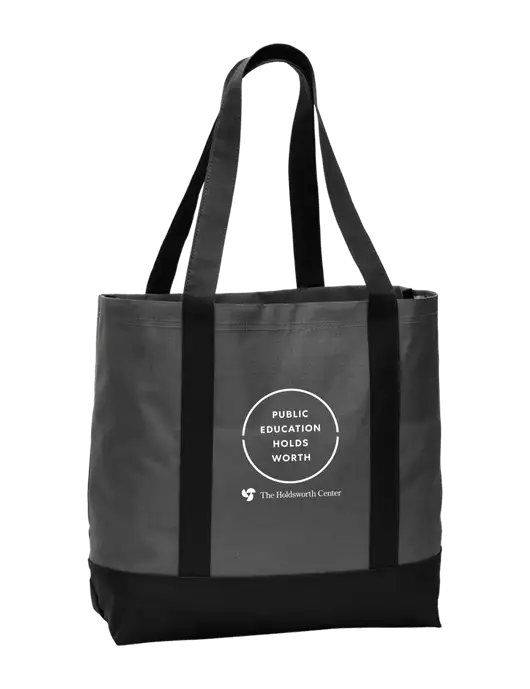 The Holdsworth Center Carryall Charcoal/Black Day Tote Dark w/Public Education Logo