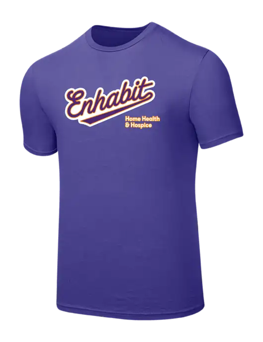 Enhabit Seriously Soft Purple T-Shirt w/Enhabit Baseball Logo