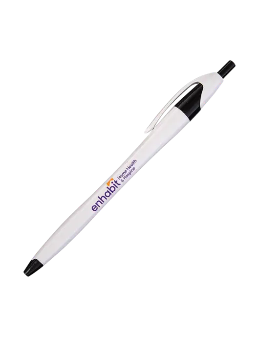 Enhabit Novella White/Black Classic Pen w/Enhabit Logo