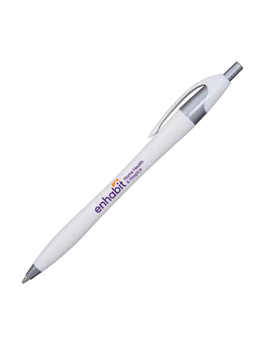 Enhabit Novella White/Silver Shimmer Pen w/Enhabit Logo