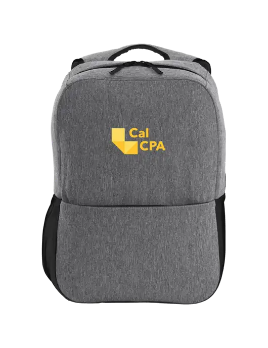 CalCPA Access Square Laptop Graphite Heather/Black Backpack w/CalCPA Logo