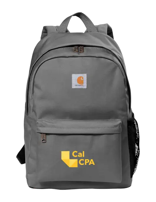 CalCPA Carhartt Grey Canvas Backpack
 w/CalCPA Logo
